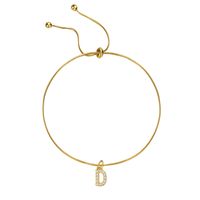 Simple Style Letter Gold Plated Zircon Bracelets In Bulk sku image 4