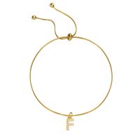 Simple Style Letter Gold Plated Zircon Bracelets In Bulk sku image 6
