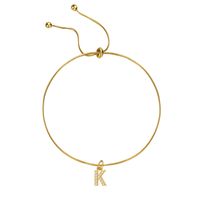 Simple Style Letter Gold Plated Zircon Bracelets In Bulk sku image 11