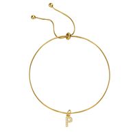 Simple Style Letter Gold Plated Zircon Bracelets In Bulk sku image 16