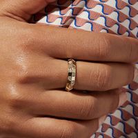 304 Stainless Steel 16K Gold Plated White Gold Plated Gold Plated Simple Style Inlay Solid Color Zircon Rings main image 4