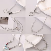 Streetwear Korean Style Heart Shape Stainless Steel Necklace main image 1