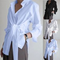 Femmes Chemisière Manche Longue Blouses Style Simple Couleur Unie main image 6