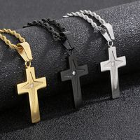 Hip-Hop Cross Solid Color Stainless Steel Plating 18K Gold Plated Charms main image 1