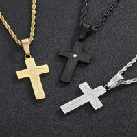 Hip-Hop Cross Solid Color Stainless Steel Plating 18K Gold Plated Charms main image 6