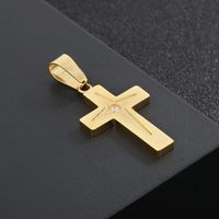 Hip-Hop Cross Solid Color Stainless Steel Plating 18K Gold Plated Charms main image 2