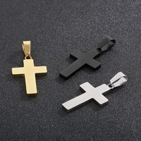 Hip-Hop Cross Solid Color Stainless Steel Plating 18K Gold Plated Charms main image 4