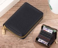 Women's Solid Color Pu Leather Zipper Card Holders sku image 2