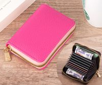 Women's Solid Color Pu Leather Zipper Card Holders sku image 4