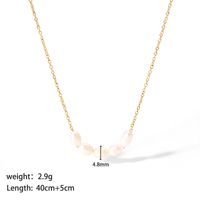 304 Stainless Steel 18K Gold Plated Simple Style Patchwork Round Pendant Necklace sku image 1