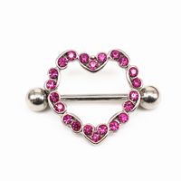 Exaggerated Rock Punk Heart Shape Copper Epoxy Plating Inlay Rhinestones Zircon White Gold Plated Chest Ring sku image 1
