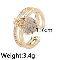 Elegant Dame Herzform Kupfer Strasssteine Charm Ring In Masse main image 5