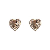 1 Paar Süss Herzform Blume Inlay Metall Künstliche Perlen Künstlicher Diamant Ohrringe main image 2
