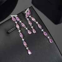 1 Paar Süss Herzform Blume Inlay Metall Künstliche Perlen Künstlicher Diamant Ohrringe sku image 13