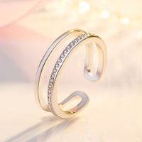 Elegant Streetwear Knot Zircon Metal Wholesale Open Rings sku image 5