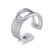 Elegant Streetwear Knot Zircon Metal Wholesale Open Rings main image 2