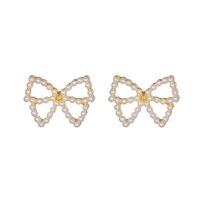 1 Pair Sweet Streetwear Flower Plating Inlay Alloy Artificial Gemstones Artificial Pearls Drop Earrings Ear Studs sku image 7
