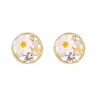1 Pair Sweet Streetwear Flower Plating Inlay Alloy Artificial Gemstones Artificial Pearls Drop Earrings Ear Studs sku image 5