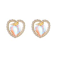 1 Pair Sweet Streetwear Flower Plating Inlay Alloy Artificial Gemstones Artificial Pearls Drop Earrings Ear Studs sku image 6