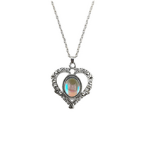 Elegant Lady Heart Shape Alloy Inlay Artificial Gemstones Silver Plated Women's Pendant Necklace main image 2