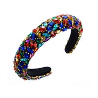 Elegant Luxurious Queen Colorful Cloth Inlay Rhinestones Hair Band main image 2