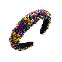 Elegant Luxurious Queen Colorful Cloth Inlay Rhinestones Hair Band main image 4