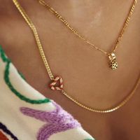 Elegant Classic Style Heart Shape Stainless Steel Copper 18k Gold Plated Pendant Necklace In Bulk main image 5