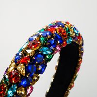 Elegant Luxurious Queen Colorful Cloth Inlay Rhinestones Hair Band main image 6