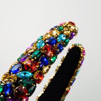 Elegant Luxurious Queen Colorful Cloth Inlay Rhinestones Hair Band main image 5