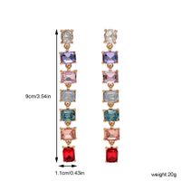 1 Pair Elegant Square Three-dimensional Alloy Drop Earrings main image 4