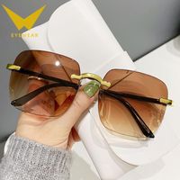 Retro Fashion Ac Square Frameless Women's Sunglasses sku image 3