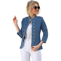Women's Classic Style Solid Color Single Breasted Coat Denim Jacket main image 3