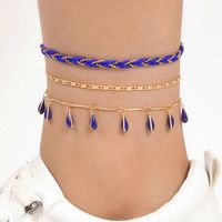 Fashion Colorful Diamond-studded Butterfly Multi-layer Anklet sku image 4