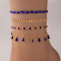 Fashion Colorful Diamond-studded Butterfly Multi-layer Anklet sku image 7