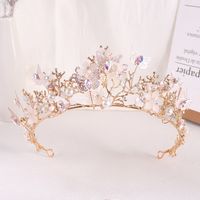 Elegant Bridal Sweet Flower Butterfly Alloy Plating Inlay Artificial Crystal Artificial Pearls Rhinestones Crown sku image 7