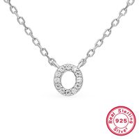 Sterling Silver Simple Style Classic Style Inlay Letter Zircon Pendant Necklace sku image 18