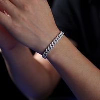 Simple Style Solid Color Sterling Silver Inlay Moissanite Bracelets sku image 1