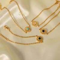 Wholesale Jewelry Elegant Vintage Style Lady Round 304 Stainless Steel Turquoise Inlay Bracelets main image 6