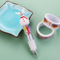 Christmas Mini Four-color Ballpoint Pen Cartoon  Pressing Pen Student Gift sku image 11