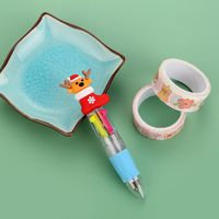 قلم حبر جاف صغير بأربعة ألوان للكريسماس قلم ضغط كرتوني هدية للطلاب sku image 20