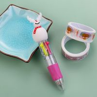 Christmas Mini Four-color Ballpoint Pen Cartoon  Pressing Pen Student Gift sku image 4
