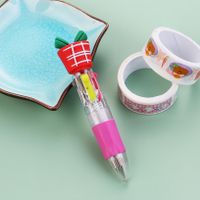 قلم حبر جاف صغير بأربعة ألوان للكريسماس قلم ضغط كرتوني هدية للطلاب sku image 8