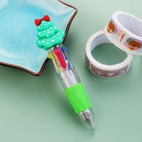 قلم حبر جاف صغير بأربعة ألوان للكريسماس قلم ضغط كرتوني هدية للطلاب sku image 6