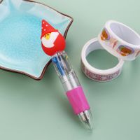 Christmas Mini Four-color Ballpoint Pen Cartoon  Pressing Pen Student Gift sku image 1