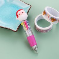 Christmas Mini Four-color Ballpoint Pen Cartoon  Pressing Pen Student Gift sku image 5