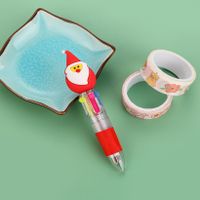 قلم حبر جاف صغير بأربعة ألوان للكريسماس قلم ضغط كرتوني هدية للطلاب sku image 13