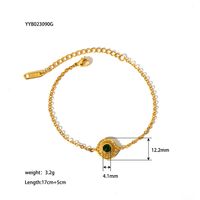 Wholesale Jewelry Elegant Vintage Style Lady Round 304 Stainless Steel Turquoise Inlay Bracelets main image 4