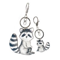 Cartoon Style Animal Wood Printing Bag Pendant Keychain main image 2