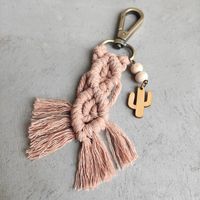 Streetwear Tassel Alloy Wood Cotton Unisex Bag Pendant Keychain sku image 1