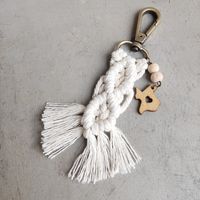 Streetwear Tassel Alloy Wood Cotton Unisex Bag Pendant Keychain sku image 4